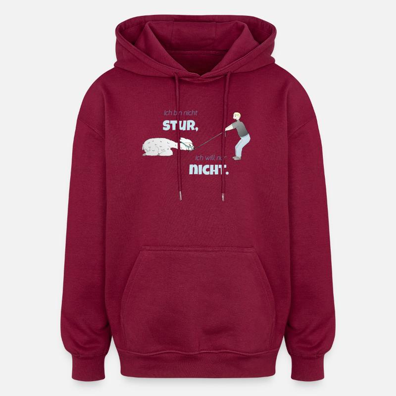 Drôle d’alpaga - Sweat à capuche oversize unisexe - bordeaux