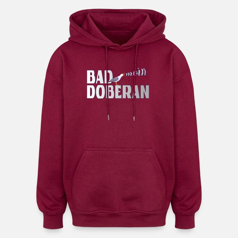 Möwe & Moin Bad Doberan Ostsee - Oversized Unisex Hoodie - Burgunderrot