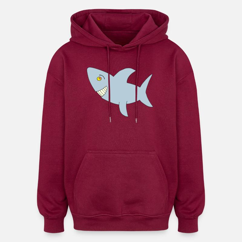 haifisch big one - Oversized Unisex Hoodie - Burgunderrot