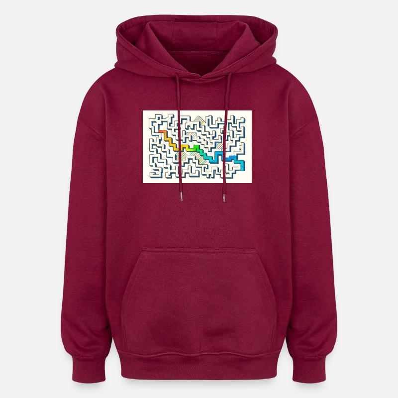 Suivez le chemin - Sweat à capuche oversize unisexe - bordeaux