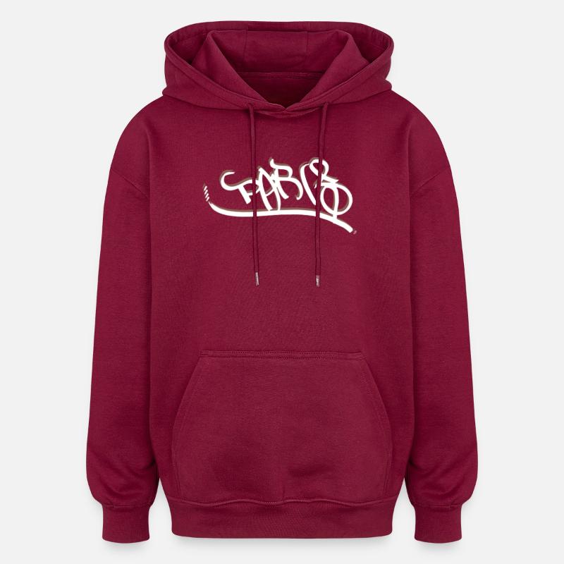 Design parisien de style graffiti - Sweat à capuche oversize unisexe - bordeaux