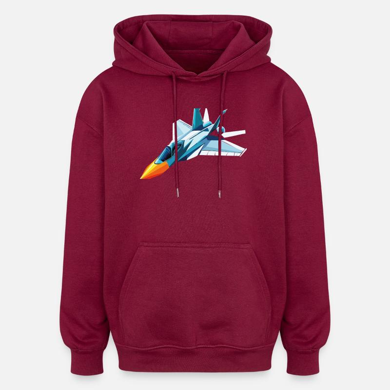 Chasseur à réaction - Sweat à capuche oversize unisexe - bordeaux