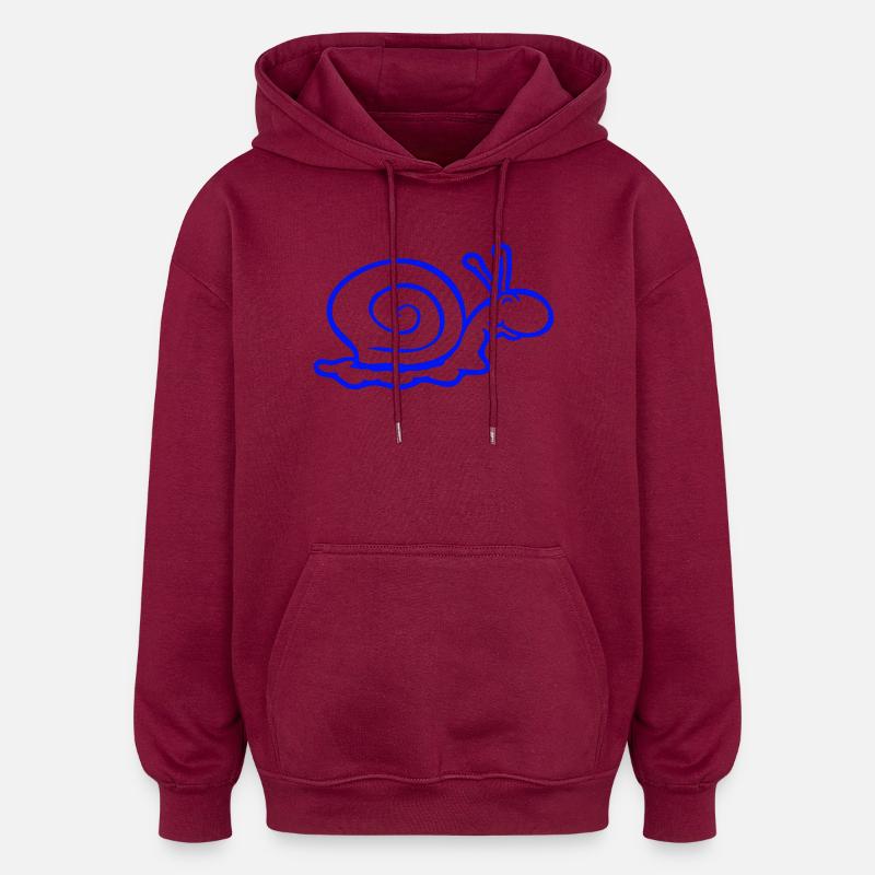 coquille d'escargot limace escargot sourit doucement - Sweat à capuche oversize unisexe - bordeaux