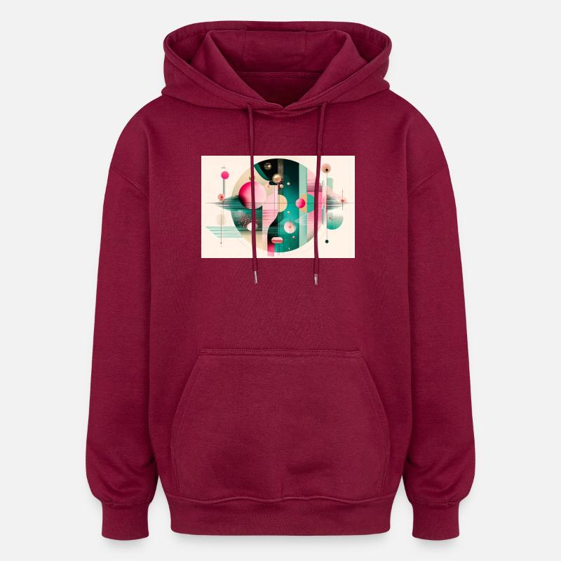 Abstract composition with chromatic flight - Oversized Unisex Hoodie - burgundy