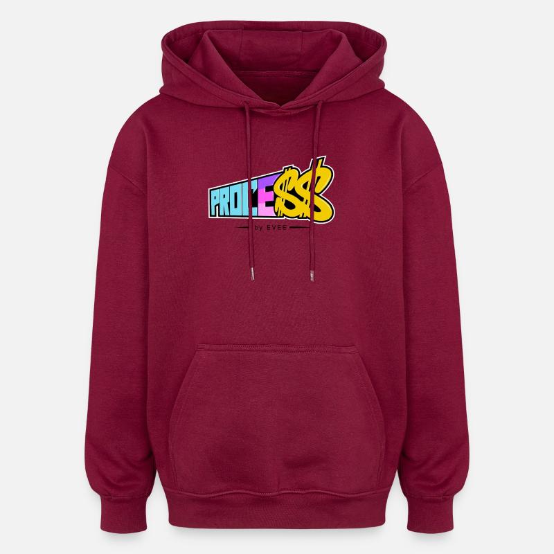 ProLe$$ by Evee - Sweat à capuche oversize unisexe - bordeaux