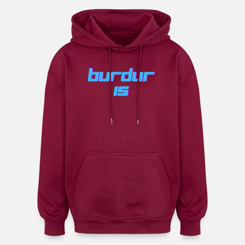 Burdur 15 - Sweat à capuche oversize unisexe - bordeaux