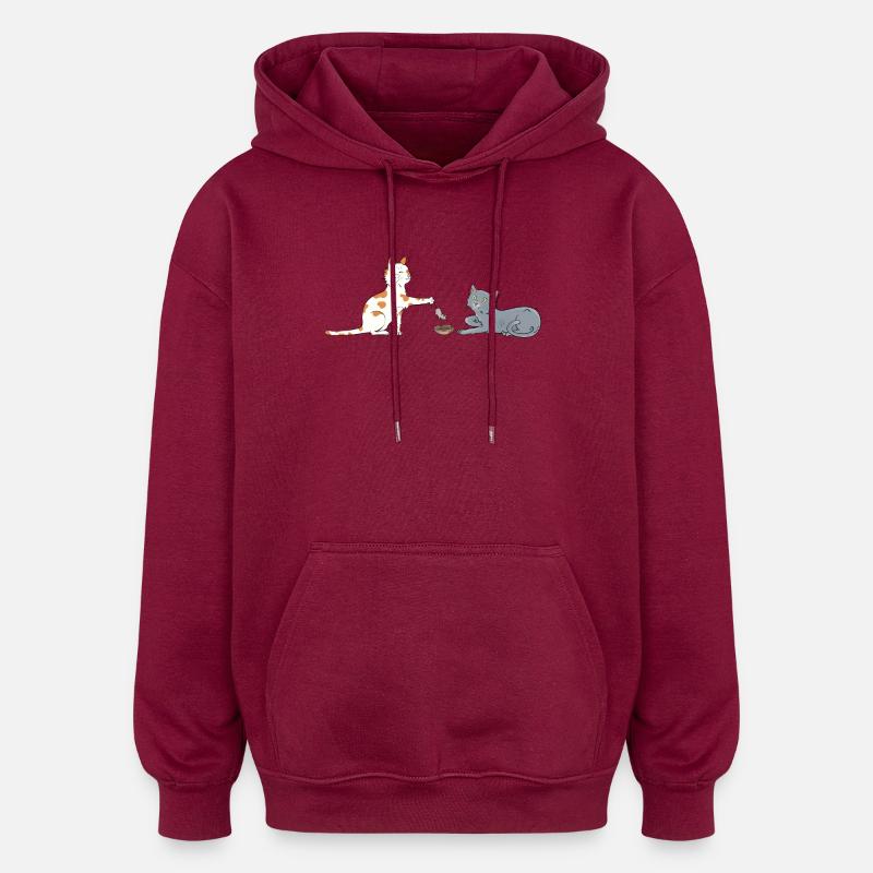 Kat-ritable - Oversized Unisex Hoodie - Burgunderrot