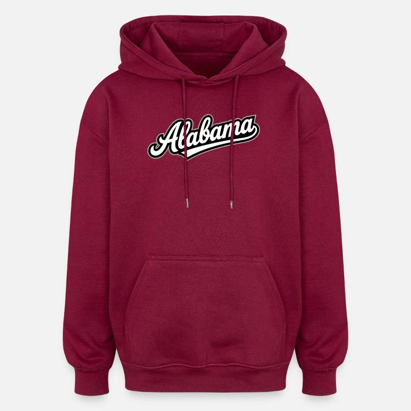 Alabama - Souvenir de l'État des États-Unis - Sweat à capuche oversize unisexe - bordeaux