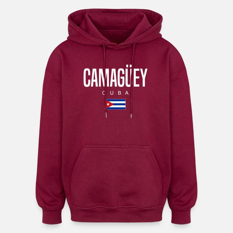 Camagüey Cuba Cubains - Sweat à capuche oversize unisexe - bordeaux
