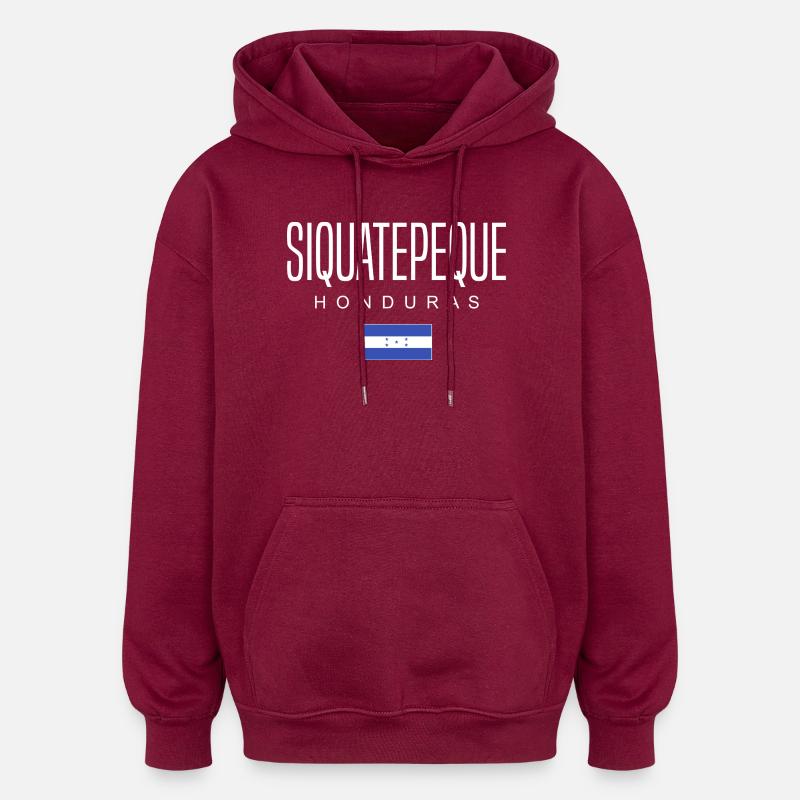 Siquatepeque Honduras Honduriens - Sweat à capuche oversize unisexe - bordeaux