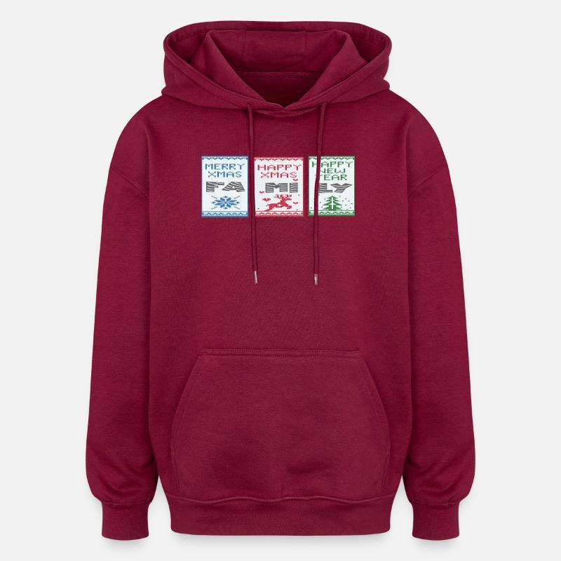 Joyeux Noël - Sweat à capuche oversize unisexe - bordeaux