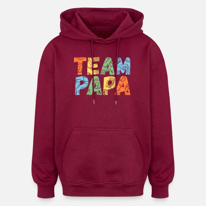 Mutter Team Mama - Oversized Unisex Hoodie - Burgunderrot