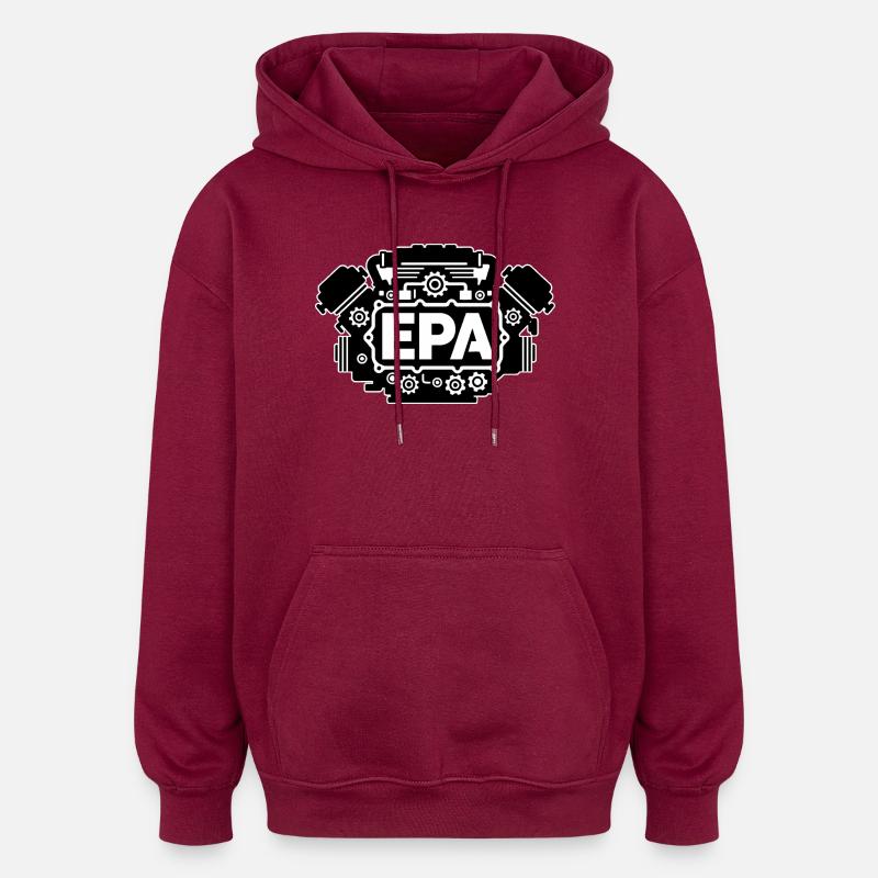 EPA - Sweat à capuche oversize unisexe - bordeaux