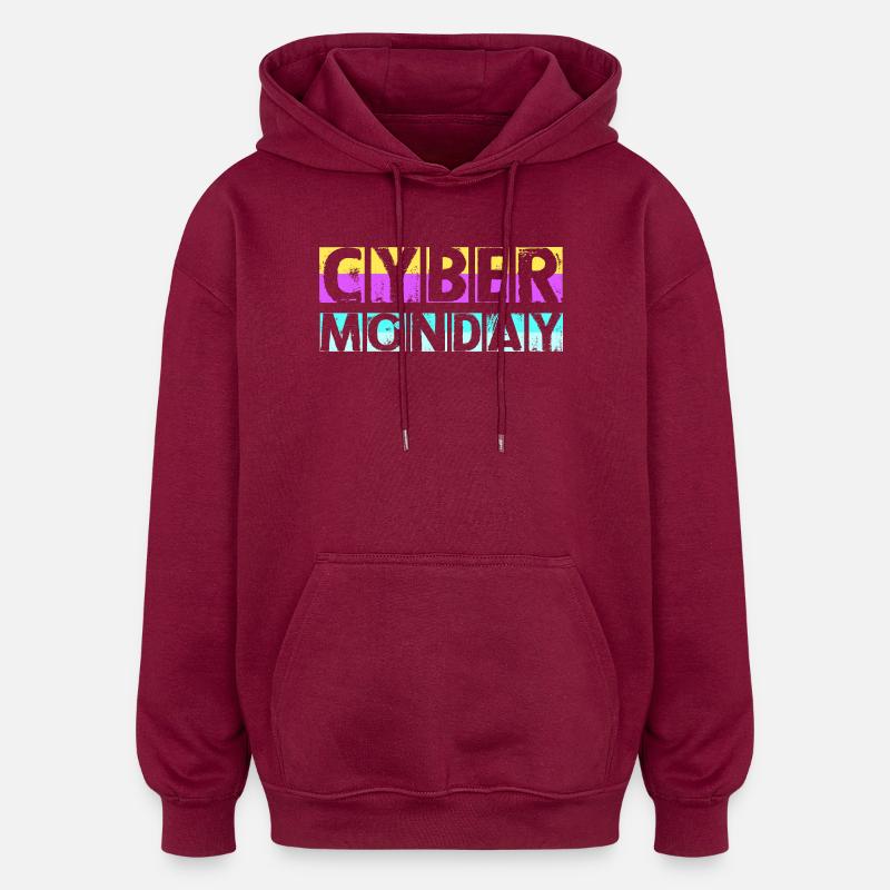 Virée shopping du Cyber Monday - Sweat à capuche oversize unisexe - bordeaux