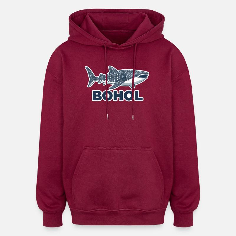 Bohol Baleine Requin Motif - Sweat à capuche oversize unisexe - bordeaux