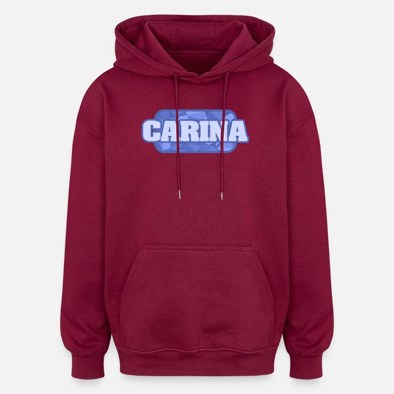 Nom : Carina - Sweat à capuche oversize unisexe - bordeaux