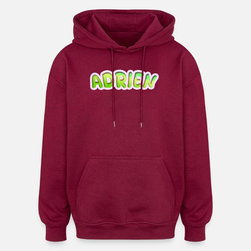 Cadeau pour Adrien - Sweat à capuche oversize unisexe - bordeaux