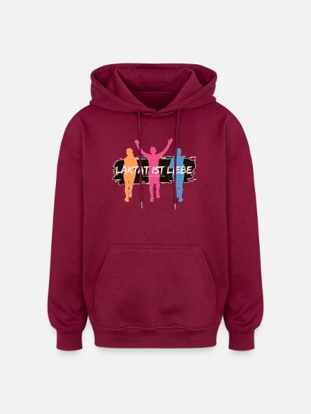 Lactate, c’est l’amour – Édition Runner - Sweat à capuche oversize unisexe - bordeaux