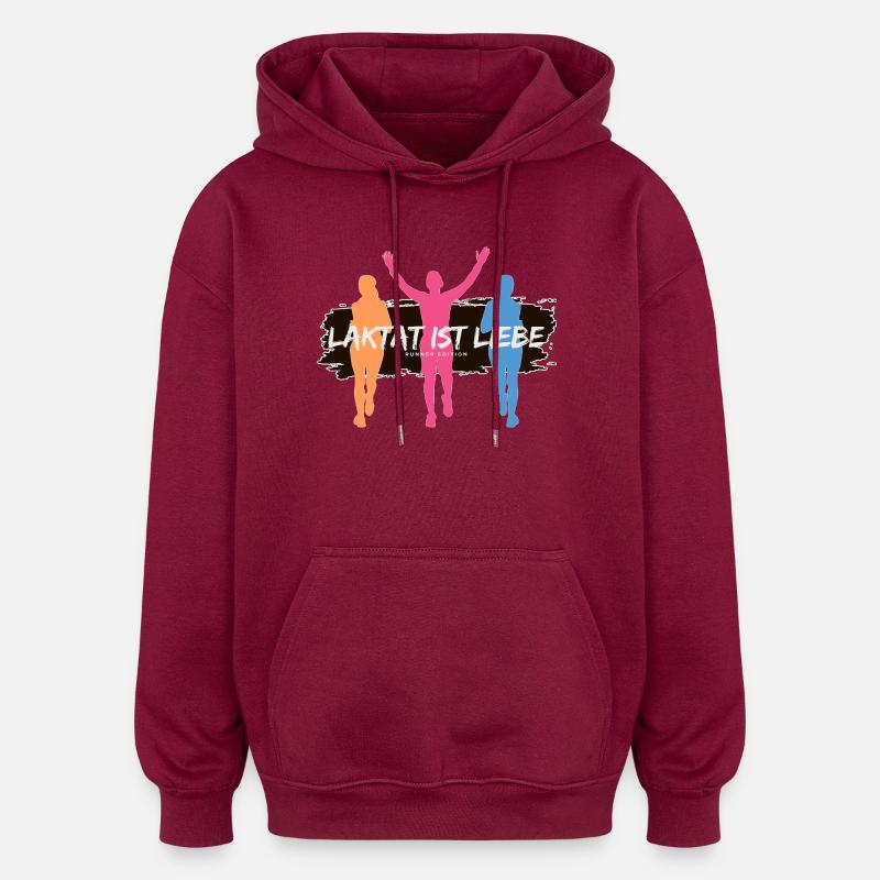 Lactate, c’est l’amour – Édition Runner - Sweat à capuche oversize unisexe - bordeaux