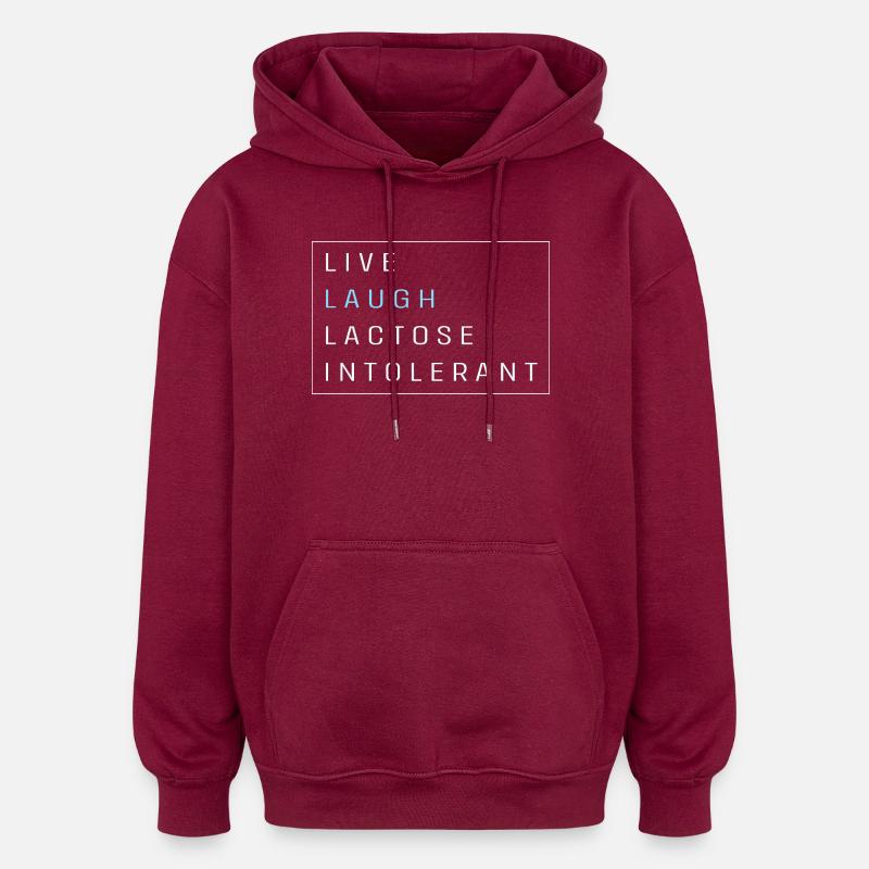 Lactose Intolerance Flatulence Milk Allergy - Oversized Unisex Hoodie - burgundy