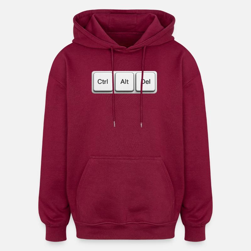 Shutdown Shortcut - Oversized Unisex Hoodie - burgundy