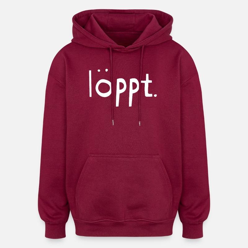 Loeppt-weiss - Oversized Unisex Hoodie - Burgunderrot