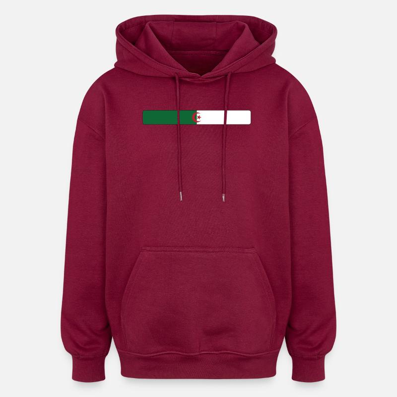 Drapeau Algérie - Sweat à capuche oversize unisexe - bordeaux