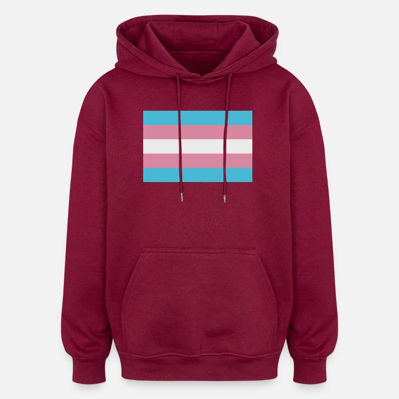 Drapeau trans - Sweat à capuche oversize unisexe - bordeaux