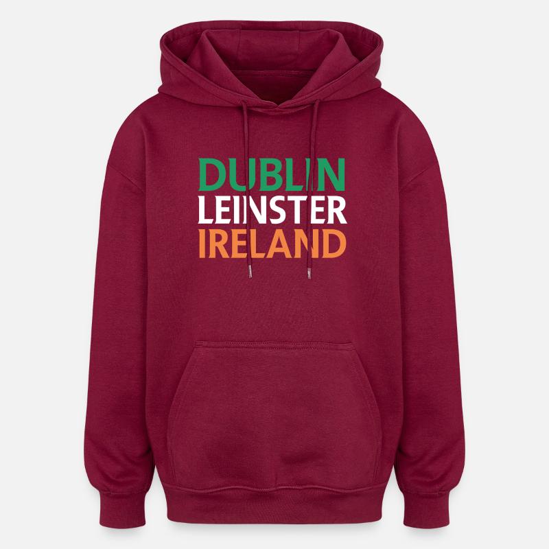 Dublin – Irlande Textdesign - Sweat à capuche oversize unisexe - bordeaux