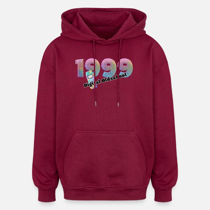 1999 – Digitale Schwelle - Oversized Unisex Hoodie - Burgunderrot