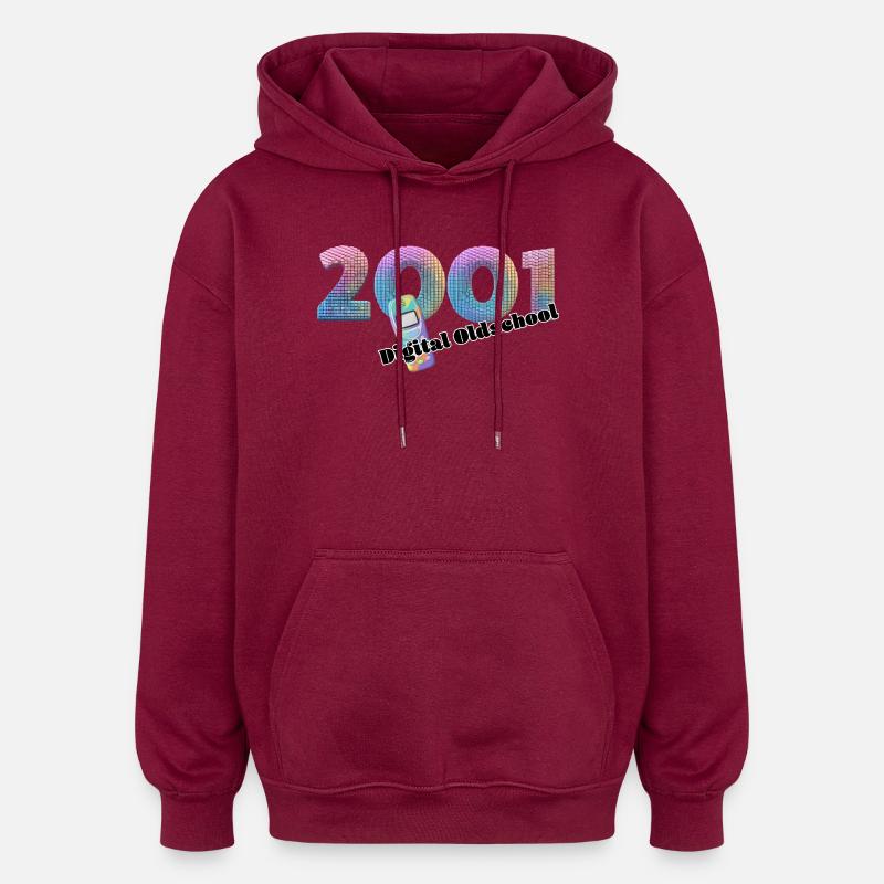 2001 – Früher Mobiler Lifestyle - Oversized Unisex Hoodie - Burgunderrot