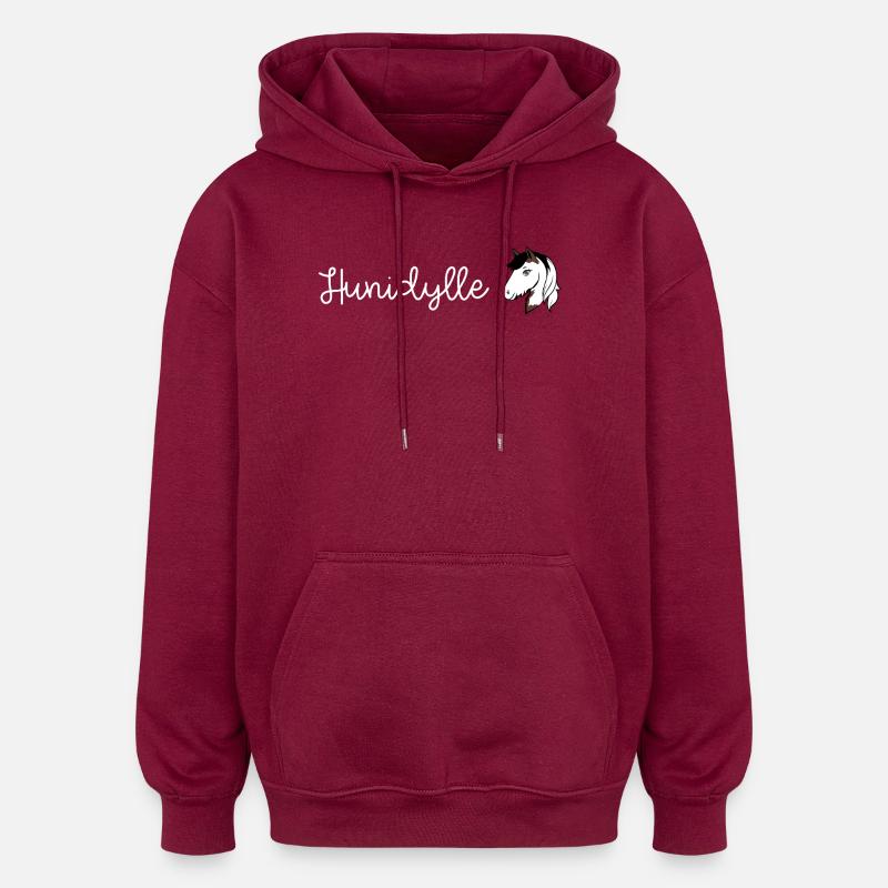 Hunidylle_Cannelle - Sweat à capuche oversize unisexe - bordeaux