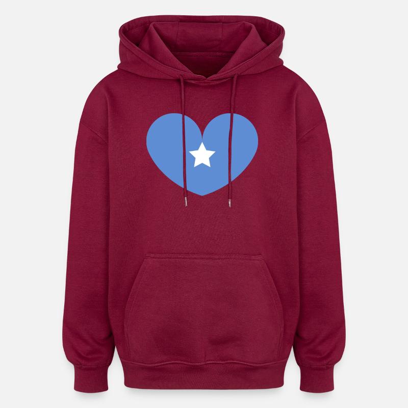 Drapeau du cœur somalien - Sweat à capuche oversize unisexe - bordeaux