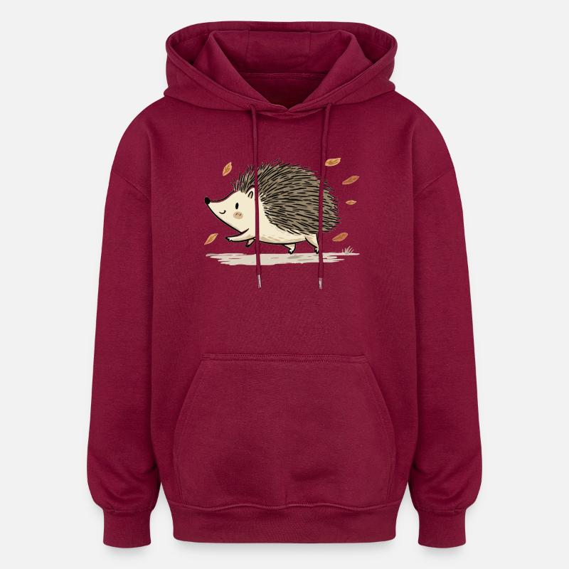 Enfant hérisson mignon - Sweat à capuche oversize unisexe - bordeaux