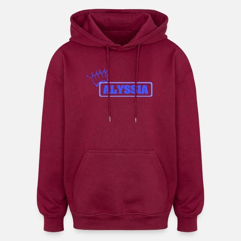 Cadeau pour Alyssia - Sweat à capuche oversize unisexe - bordeaux