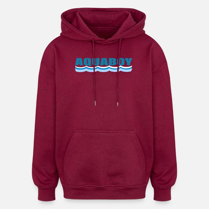 AQUABOY - Sweat à capuche oversize unisexe - bordeaux