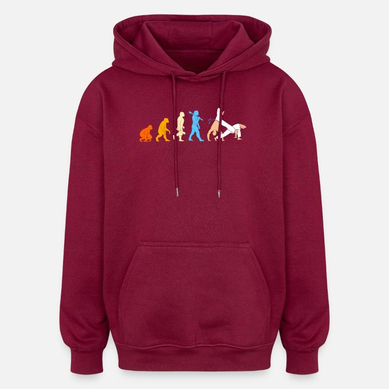 Capoeira Evolution - Oversized Unisex Hoodie - burgundy