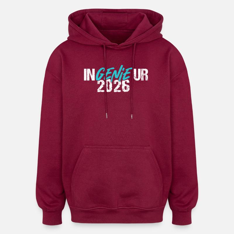 Engineer Genie Graduation 2026 - Oversized Unisex Hoodie - burgundy