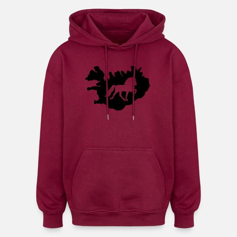 Île de Tölter - Sweat à capuche oversize unisexe - bordeaux