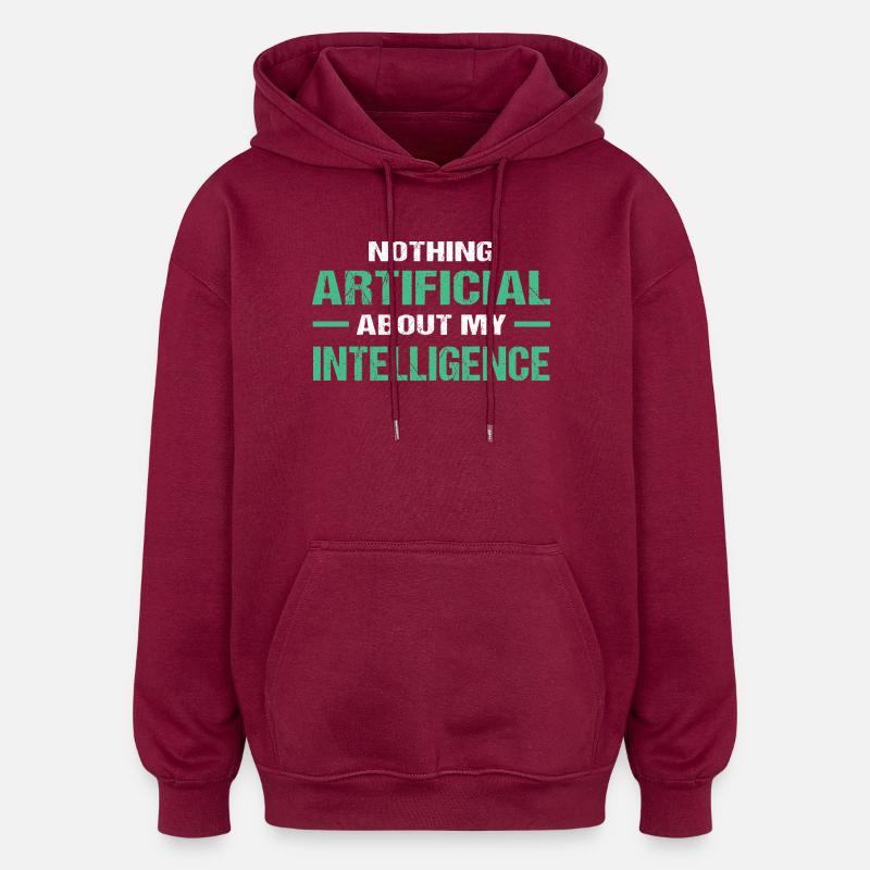 GPT Artificial Intelligence - Oversized Unisex Hoodie - burgundy