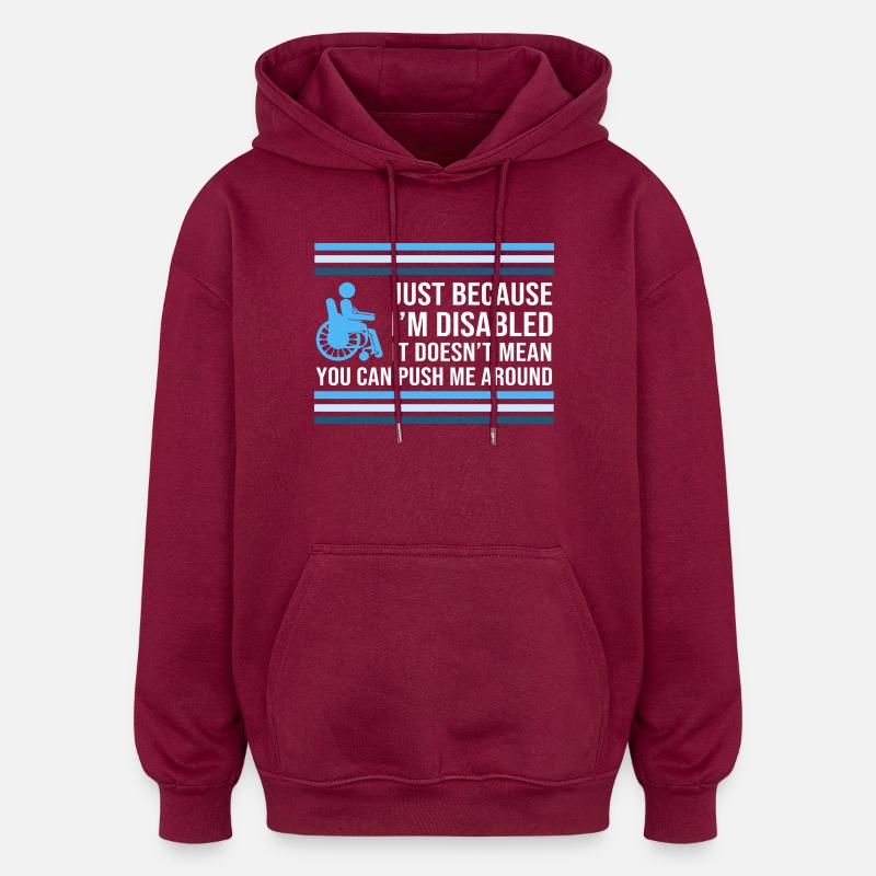 Rollstuhl - Oversized Unisex Hoodie - Burgunderrot