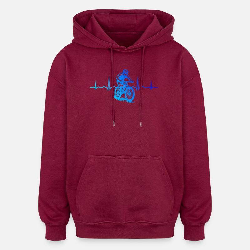 Une inspiration cool pour le VTT - Sweat à capuche oversize unisexe - bordeaux