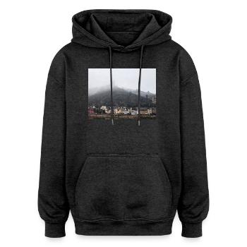 Reichsburg Cochem an der Mosel  - Oversized Unisex Hoodie - Anthrazit - Vorne - Noah (186cm)