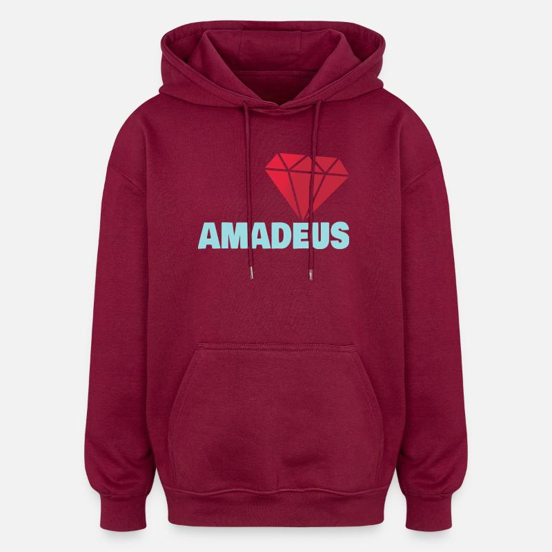 Amadeus - Sweat à capuche oversize unisexe - bordeaux