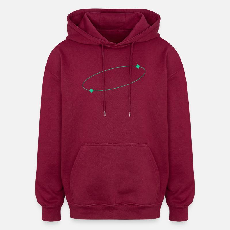 Anneau elliptique en étoile - Sweat à capuche oversize unisexe - bordeaux
