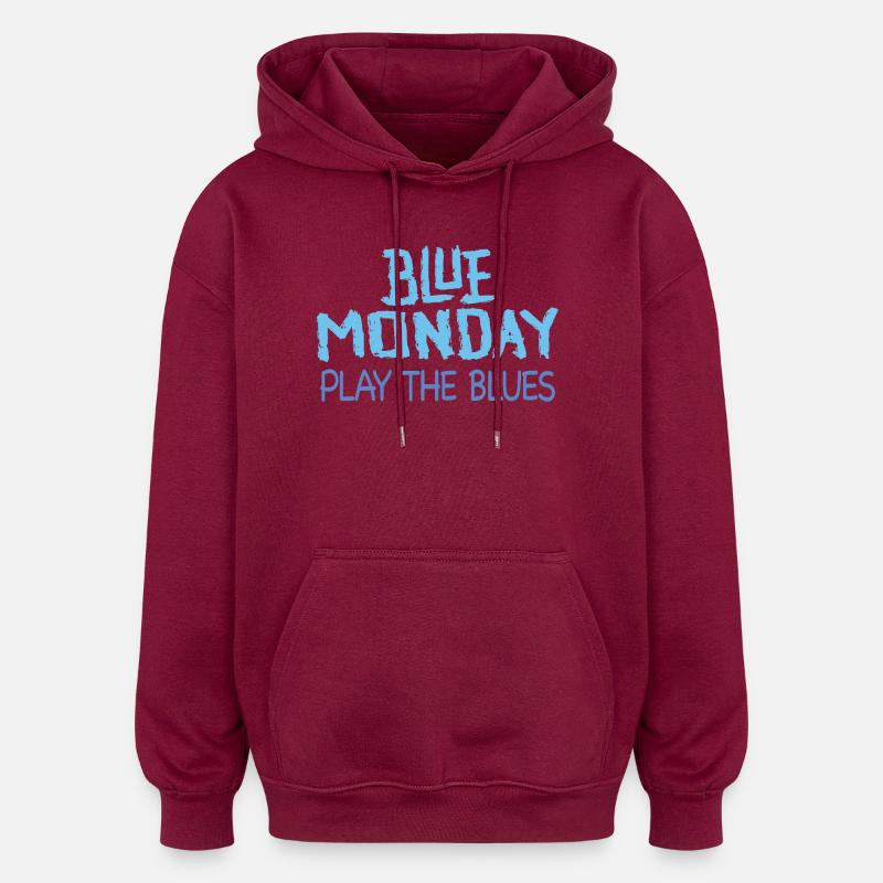 Blue Monday joue les Blues - Sweat à capuche oversize unisexe - bordeaux