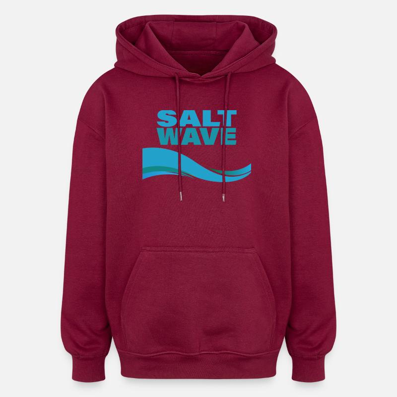 VAGUE SALÉE - Sweat à capuche oversize unisexe - bordeaux