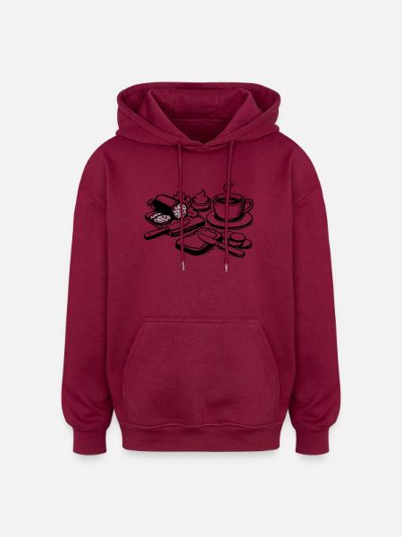meal - Oversized Unisex Hoodie - burgundy
