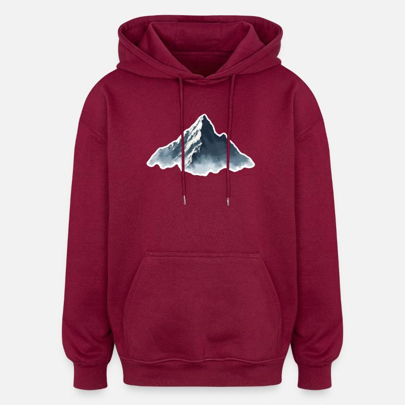 Berg - Oversized Unisex Hoodie - Burgunderrot