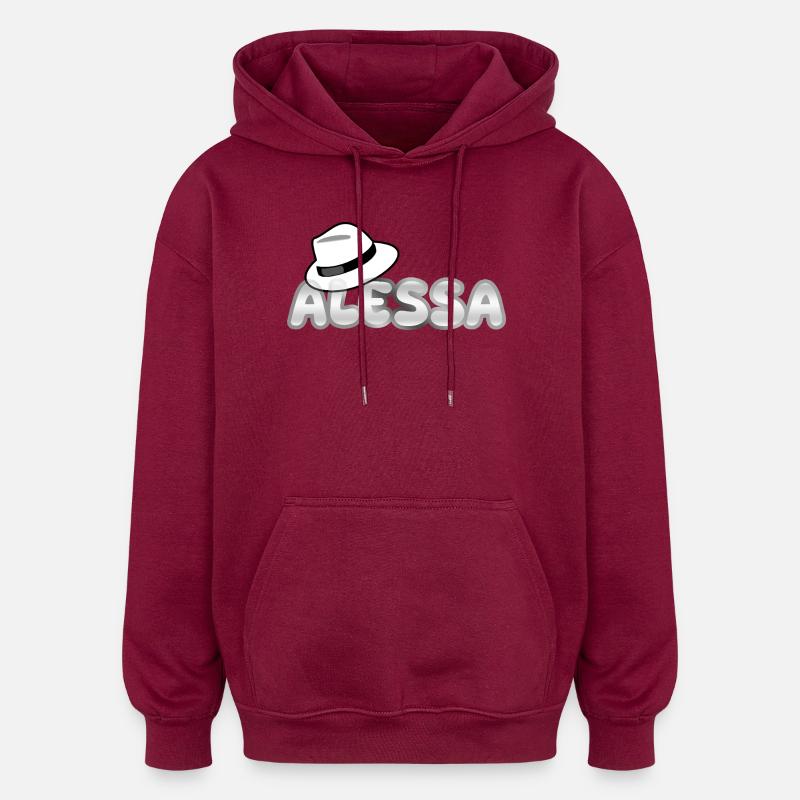 ALESSA - Sweat à capuche oversize unisexe - bordeaux